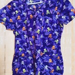 Scrubs purple bones Shakin top